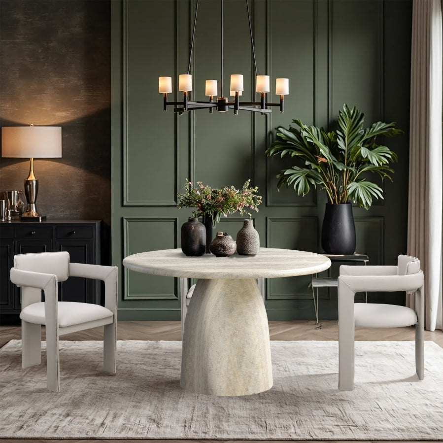 Zena Travertine Concrete Round Dining Table