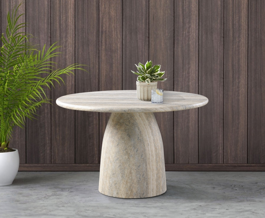 Zena Travertine Concrete Round Dining Table