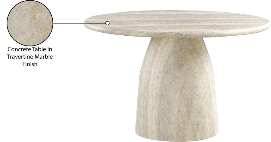 Zena Travertine Concrete Round Dining Table