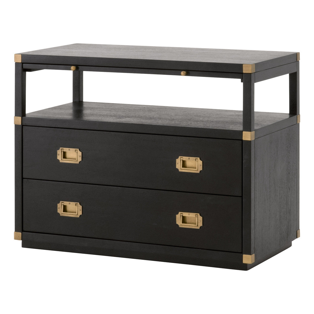 Bradley 2-Drawer Nightstand - Brushed Black