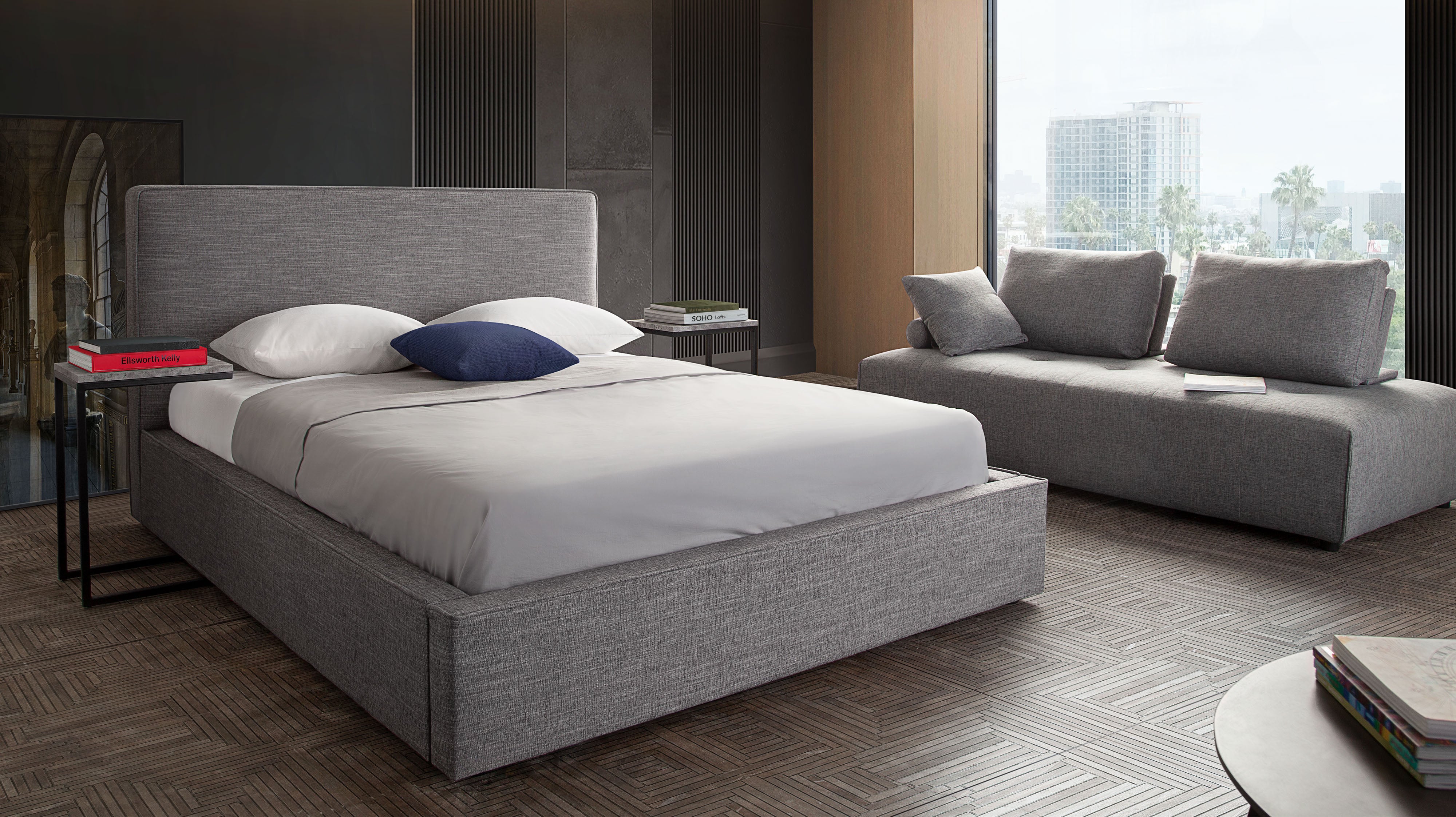 Cloud Low Profile Bed - Grey