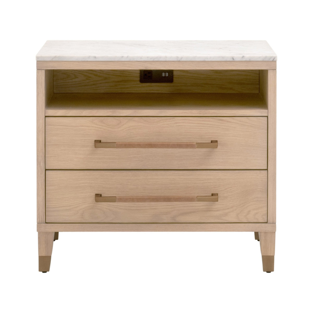 Cambria 2-Drawer Nightstand - Natural Oak