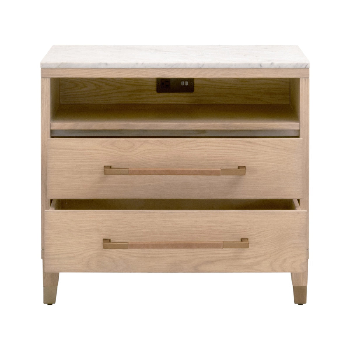 Cambria 2-Drawer Nightstand - Natural Oak