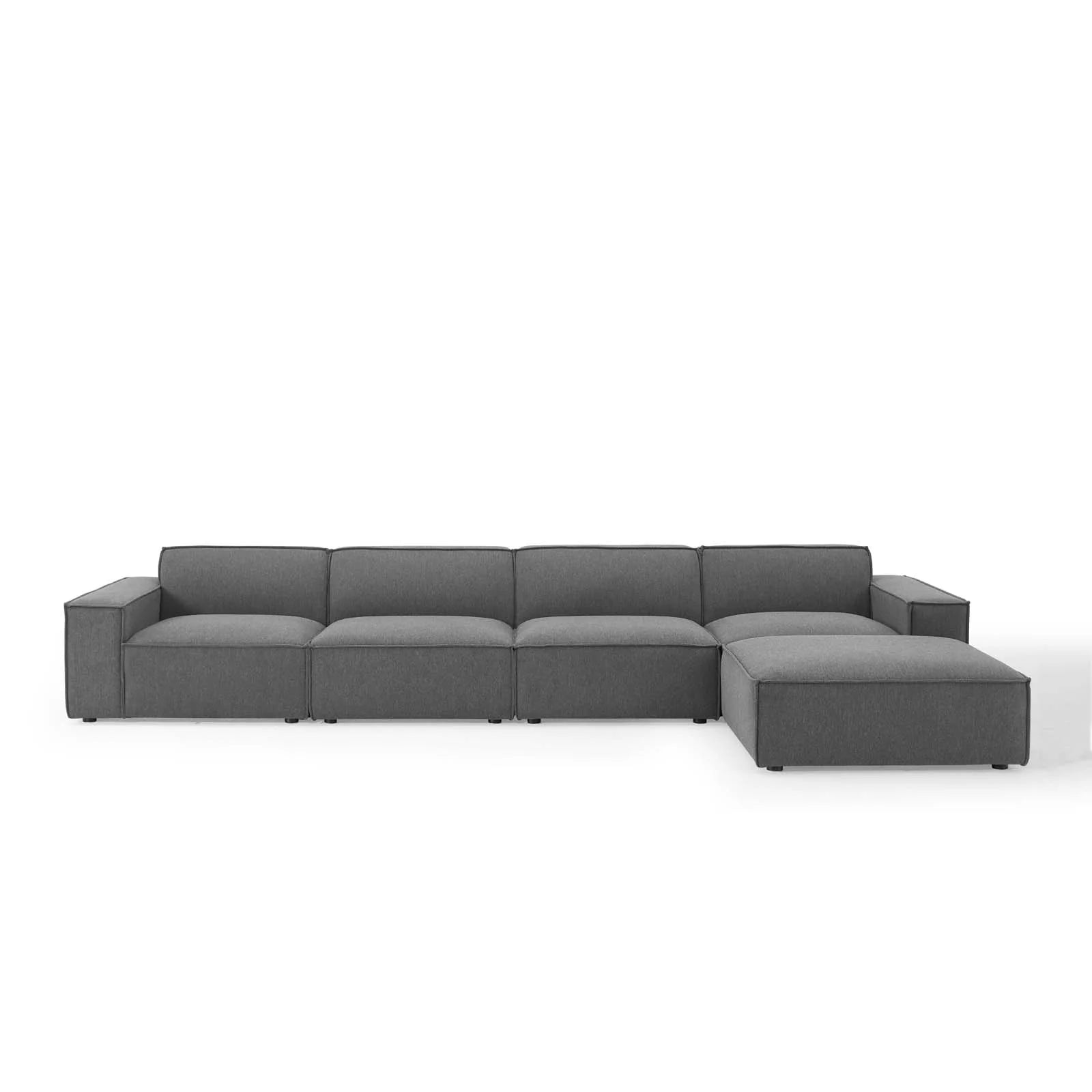 BREEZE 5 PIECE EXTENDED SECTIONAL - CHARCOAL