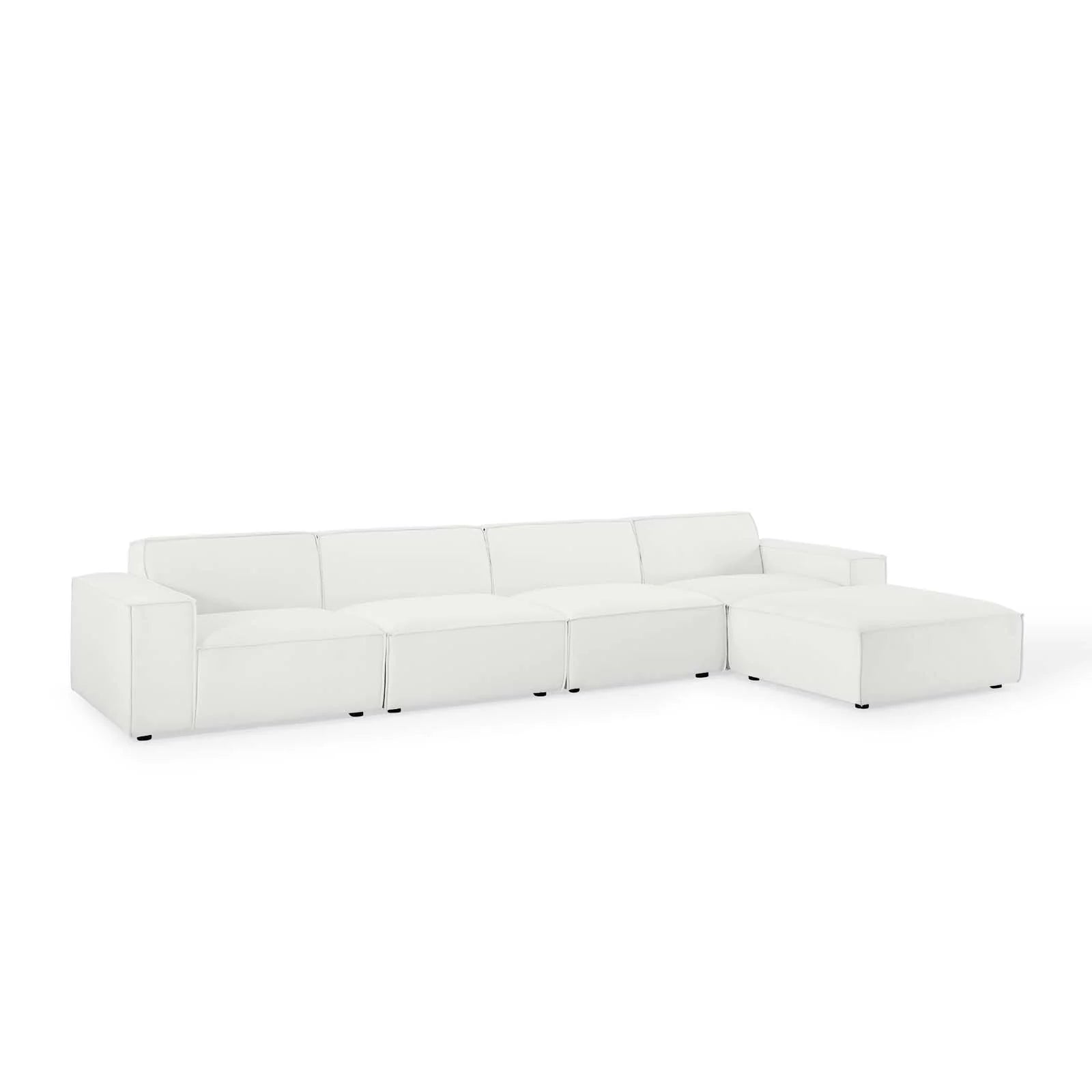 BREEZE 5 PIECE EXTENDED SECTIONAL - WHITE
