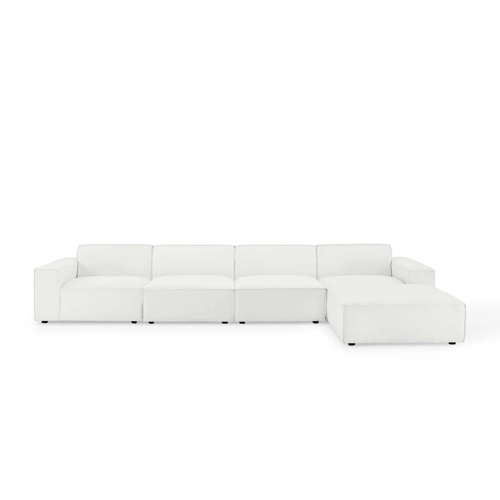 BREEZE 5 PIECE EXTENDED SECTIONAL - WHITE