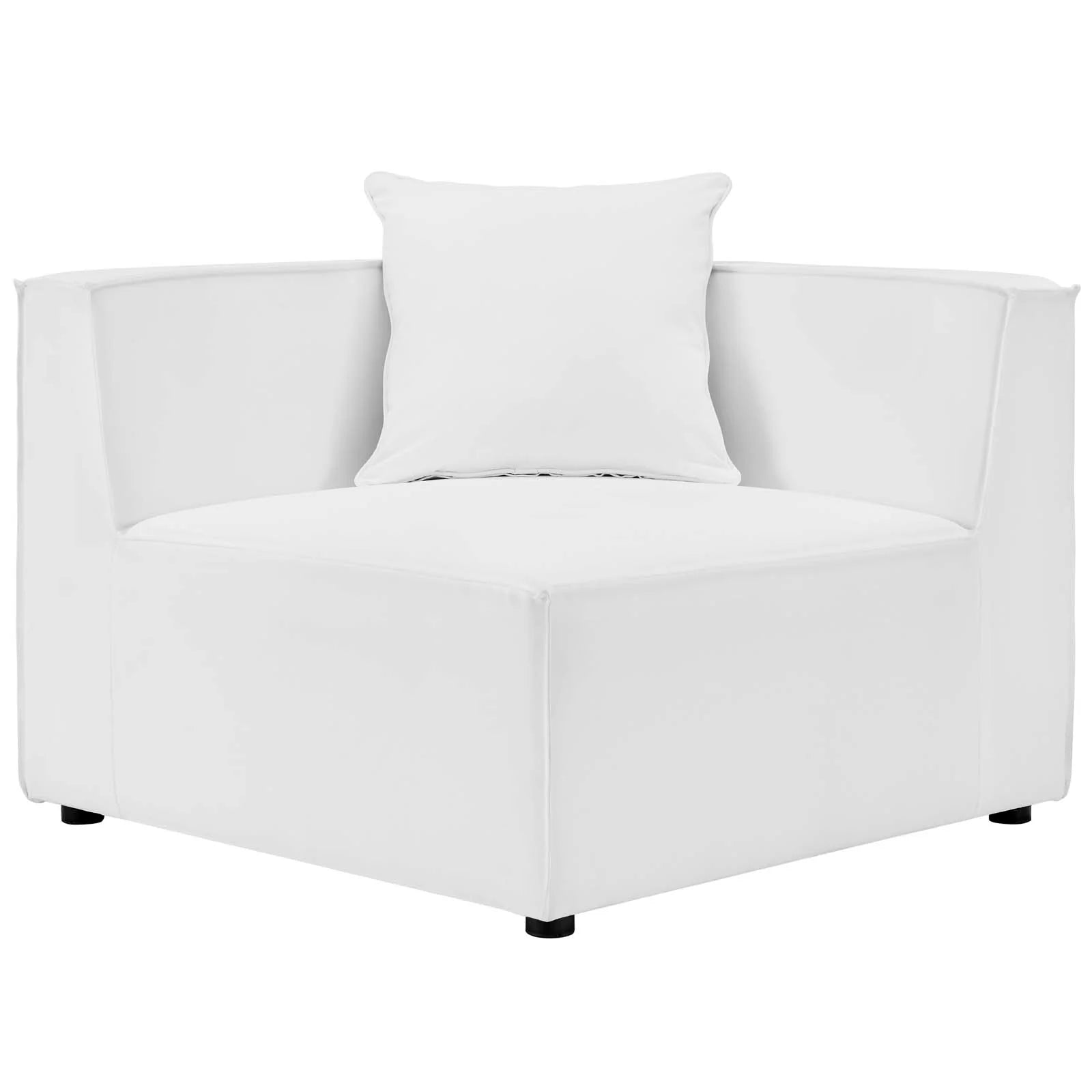 Luna Outdoor 3 Piece Modular Patio Sectional - White