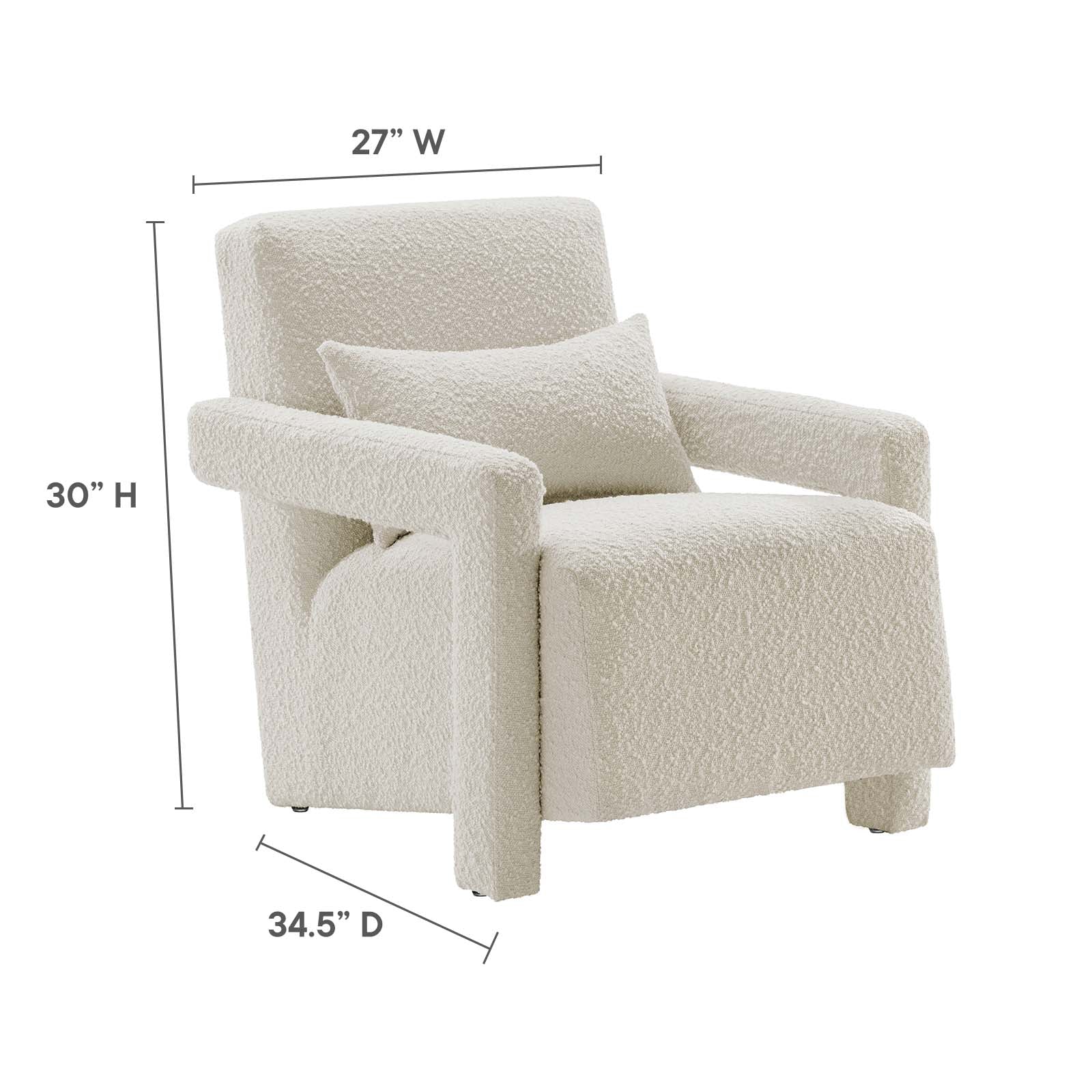 Mirage Boucle Accent Chair - Ivory