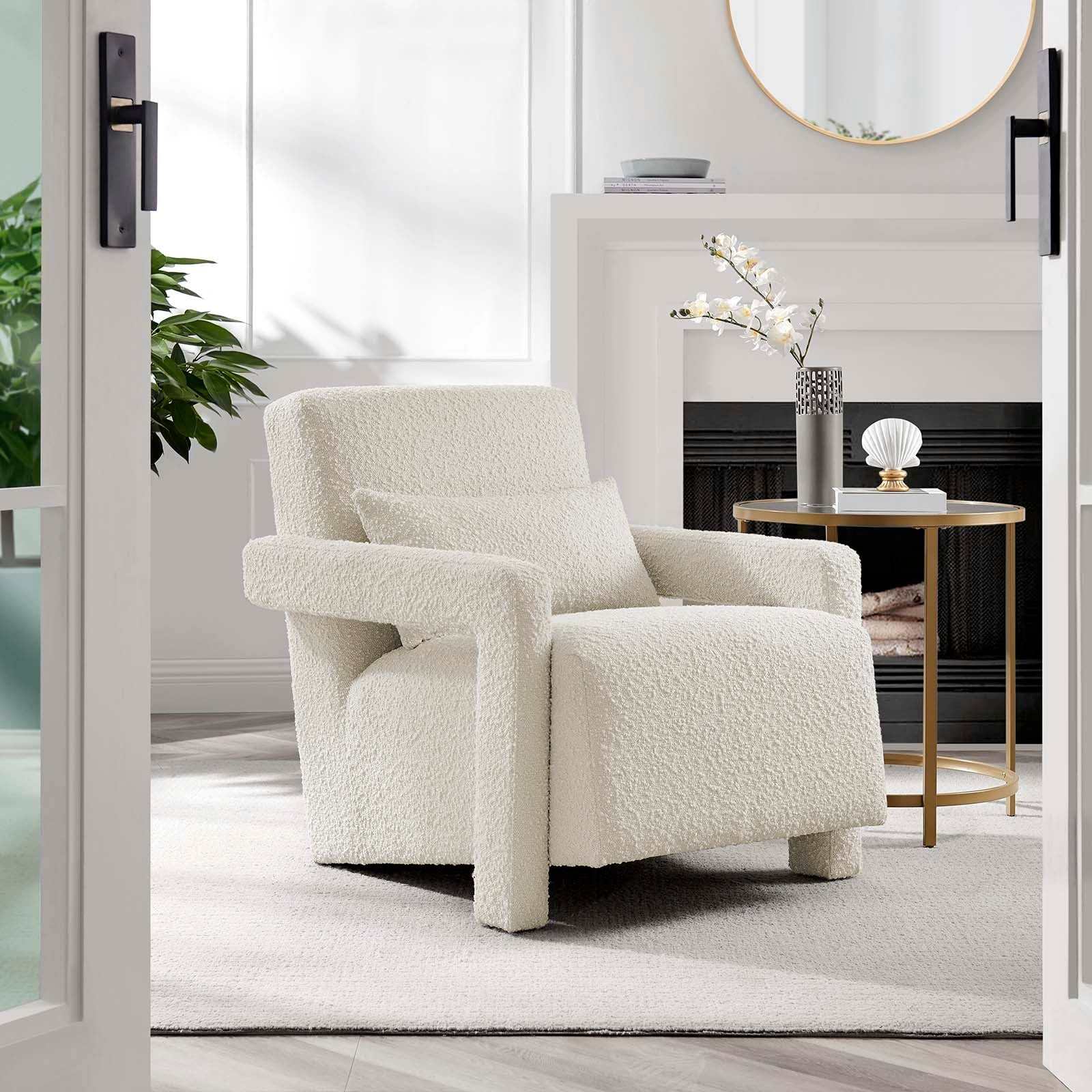 Mirage Boucle Accent Chair - Ivory