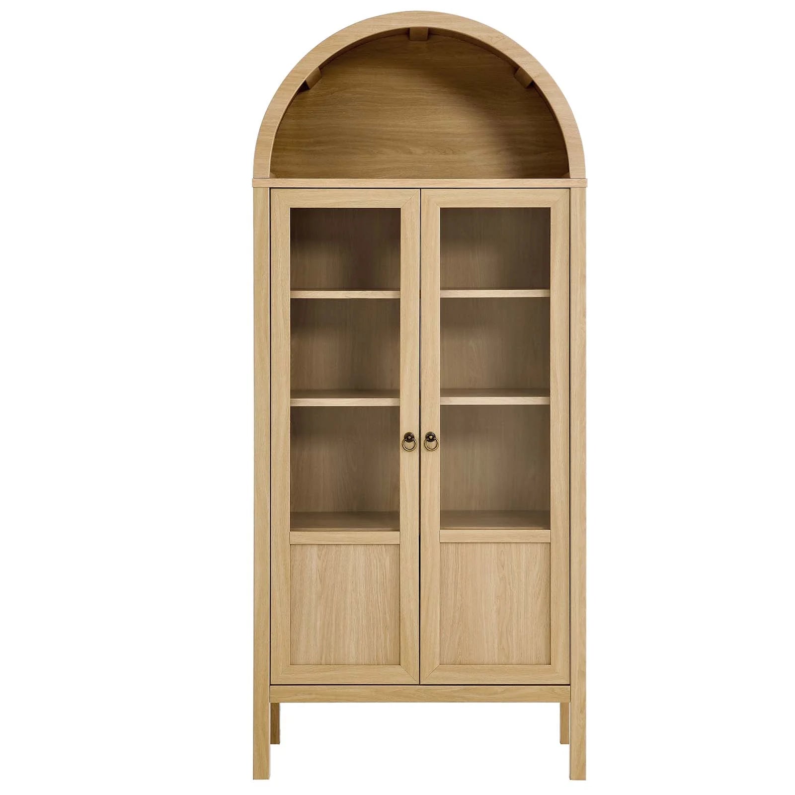 Ava Arched Storage Display Cabinet - Oak