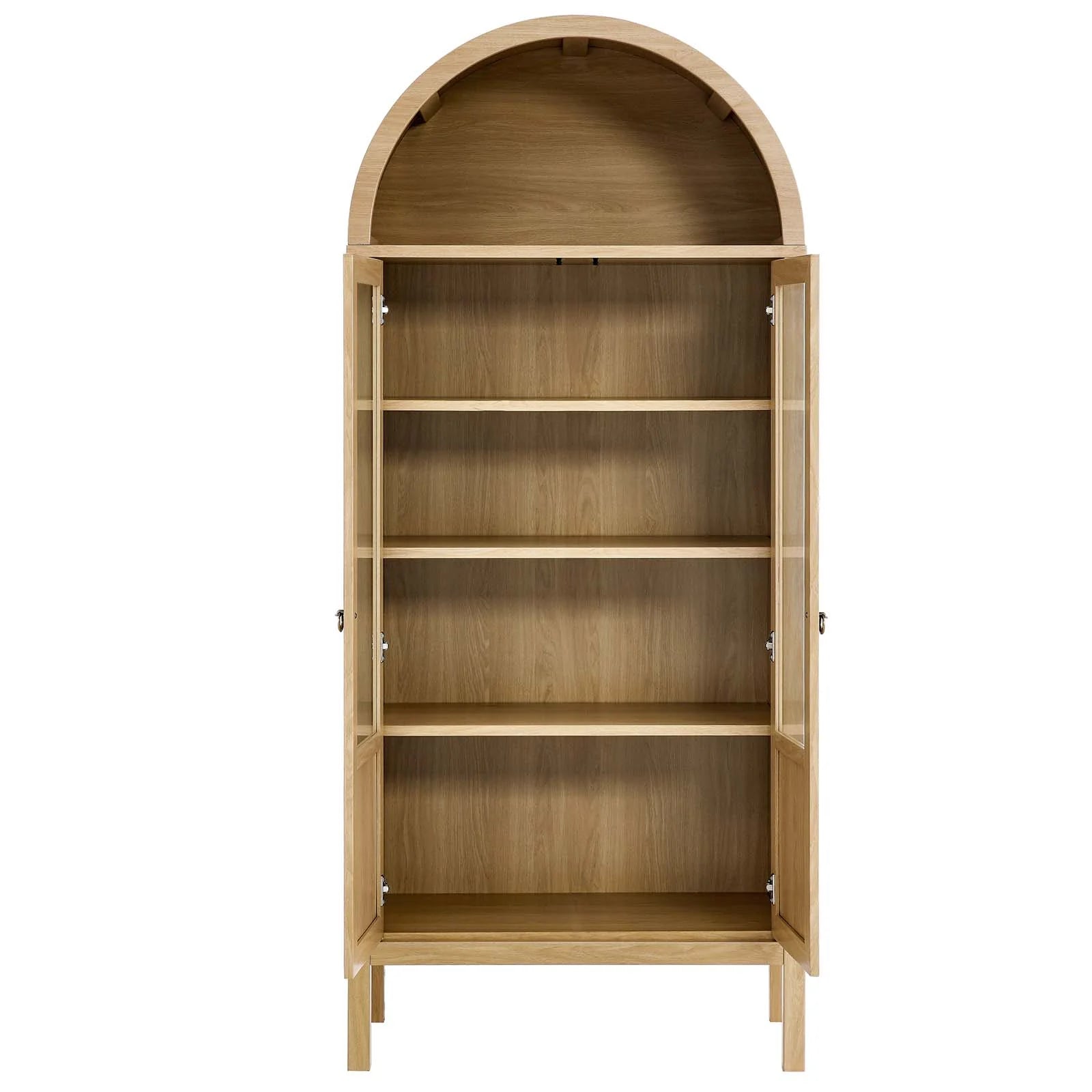 Ava Arched Storage Display Cabinet - Oak