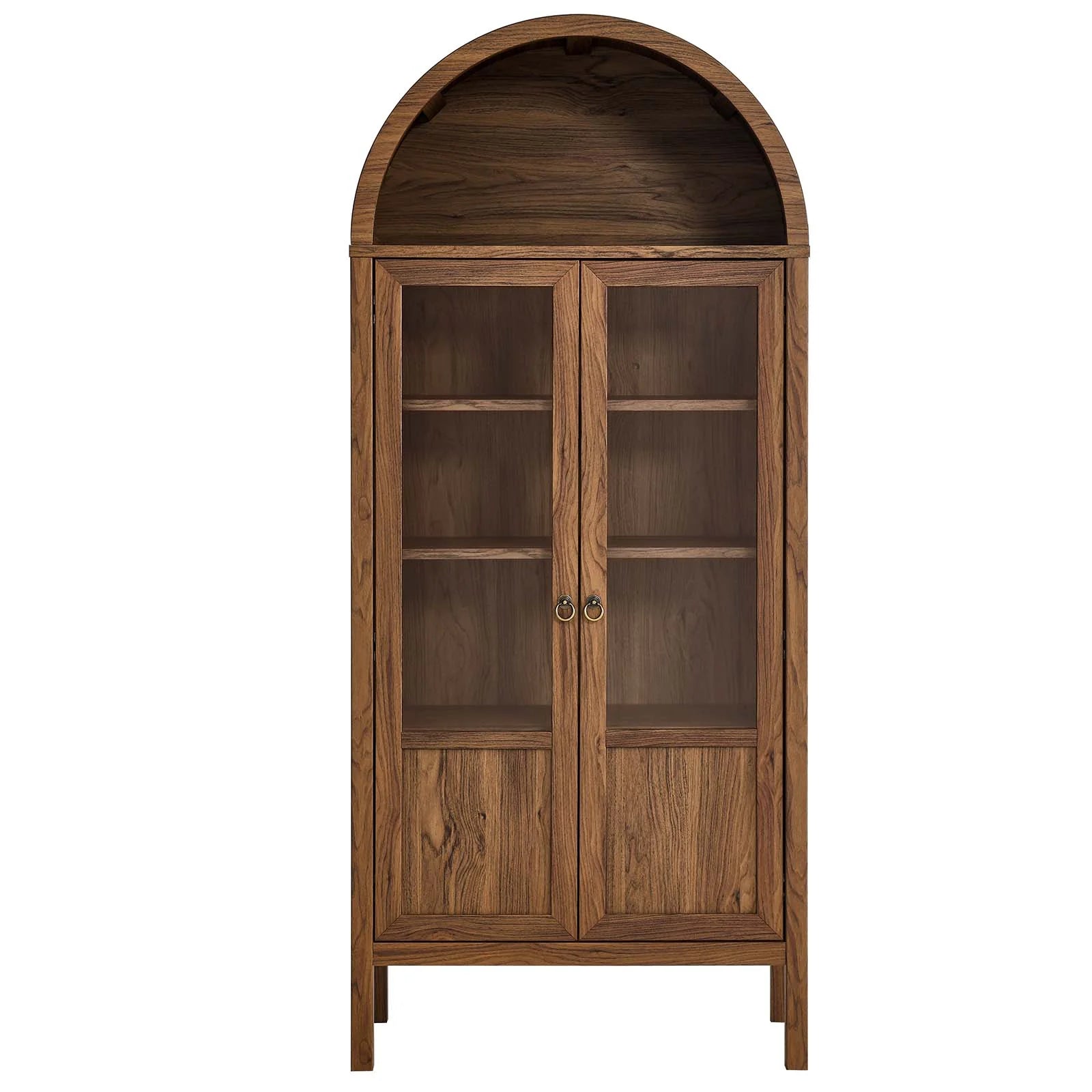 Ava Arched Storage Display Cabinet - Walnut