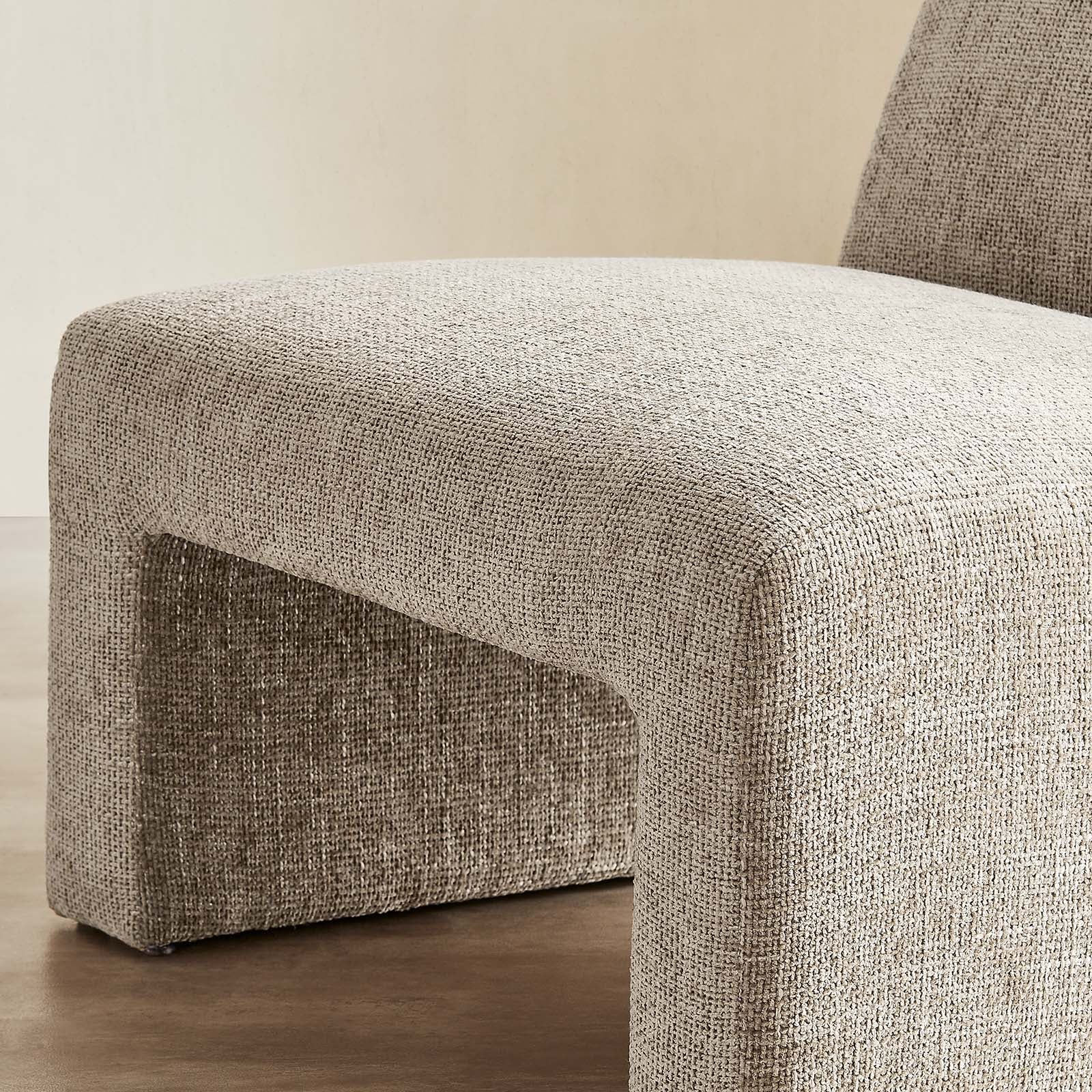 AMI CHENILLE UPHOLSTERED ACCENT CHAIR - KHAKI