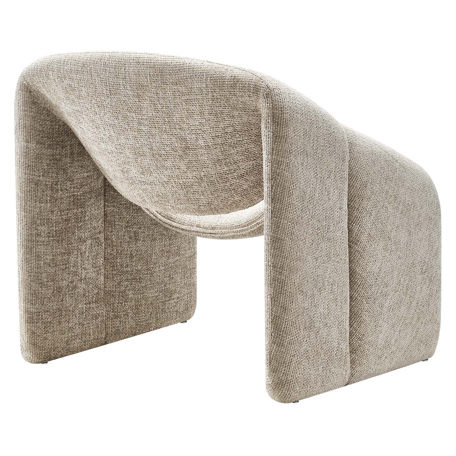 Vivian Chenille Upholstered Accent Chair - Khaki