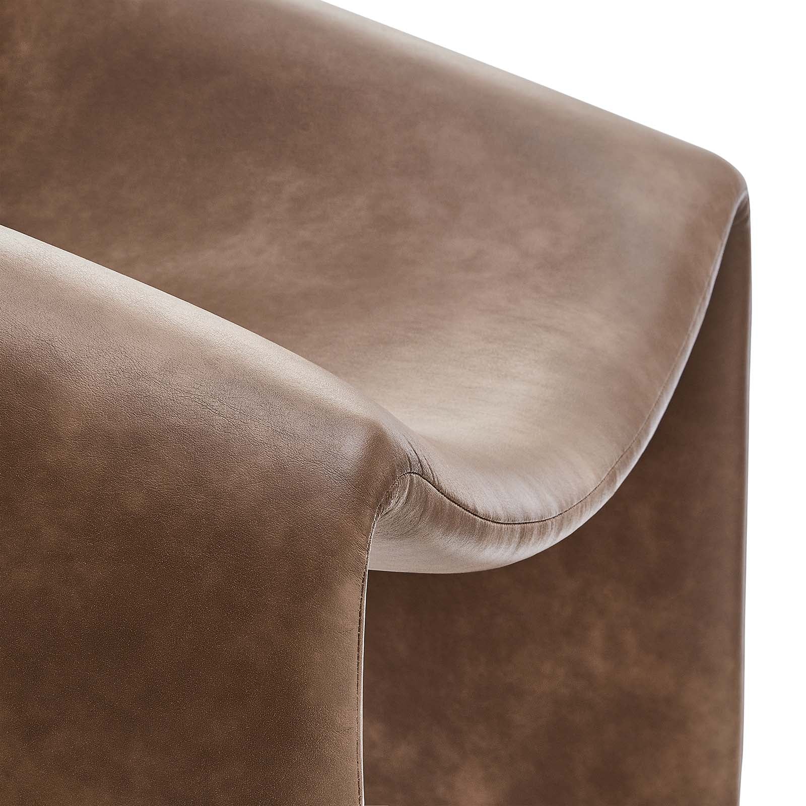 Vivian Vegan Leather Upholstered Accent Chair - Brown