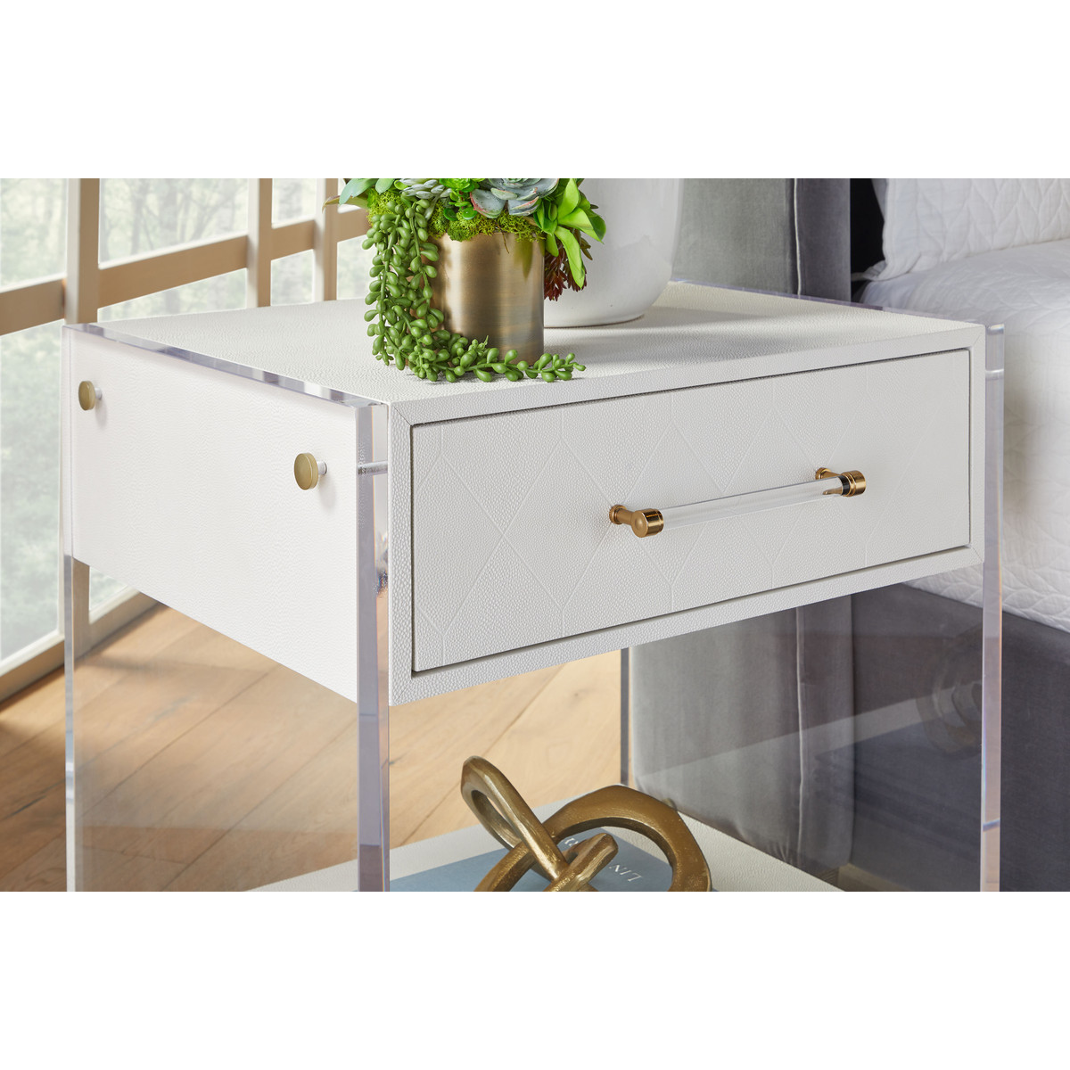 Sonia Shagreen 1-Drawer Nightstand