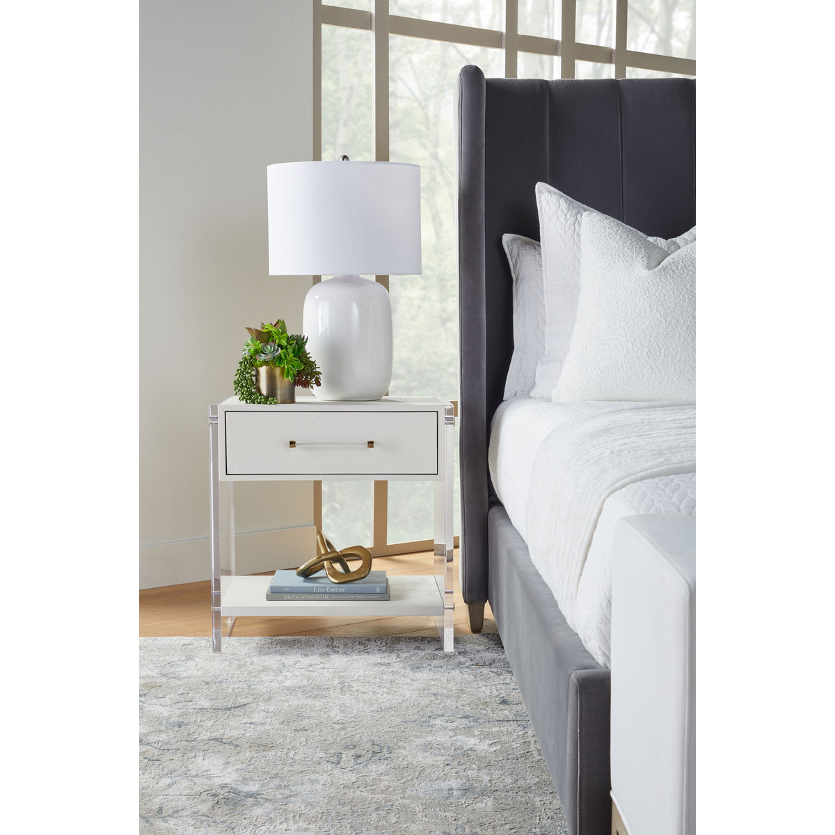 Sonia Shagreen 1-Drawer Nightstand