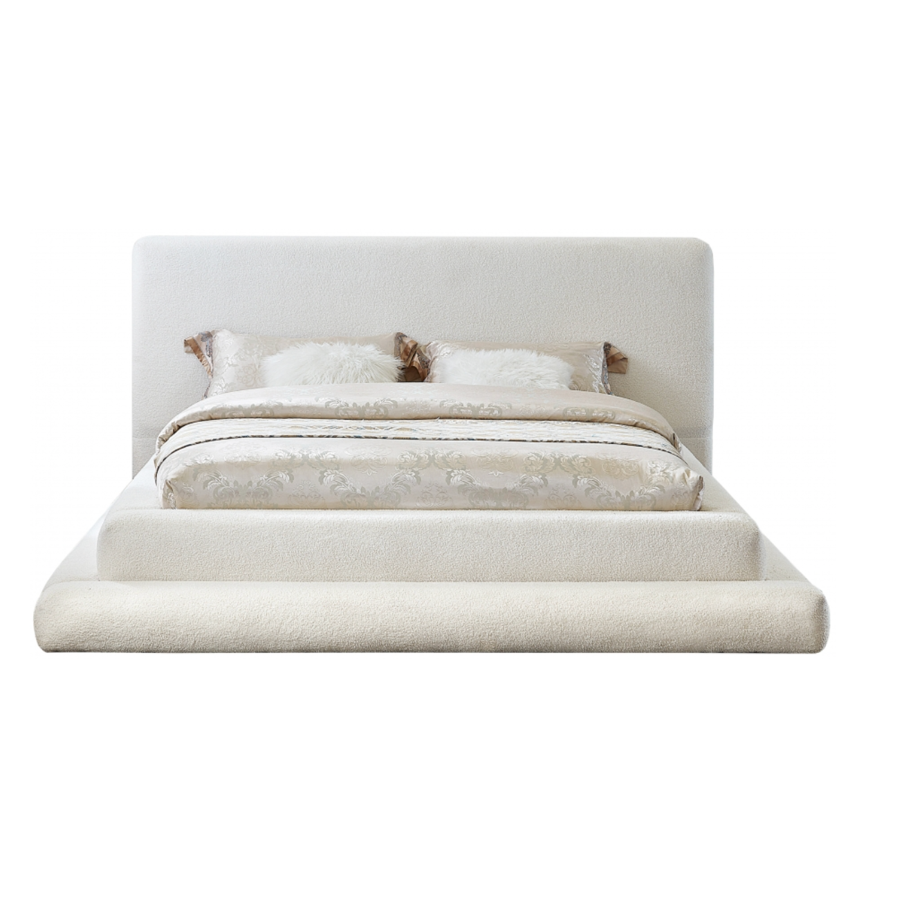 Dane Teddy Fabric Bed - Cream