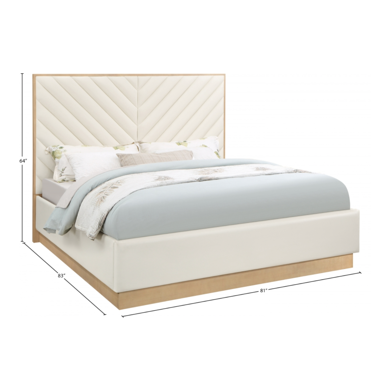 Casa Vegan Leather Bed - Cream