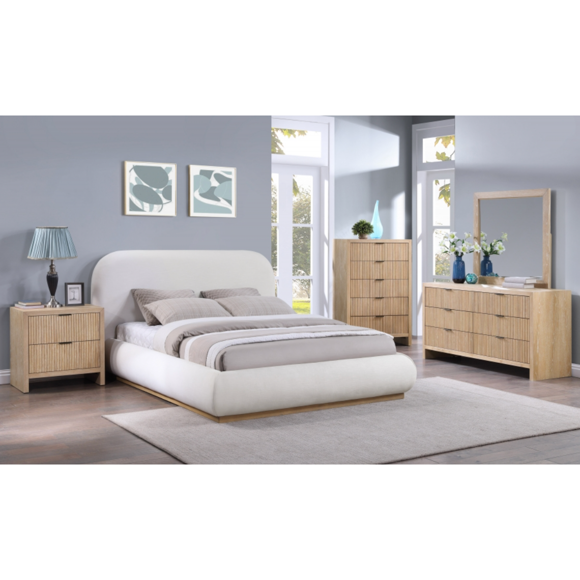 Vaughn Linen Textured Bed - Cream