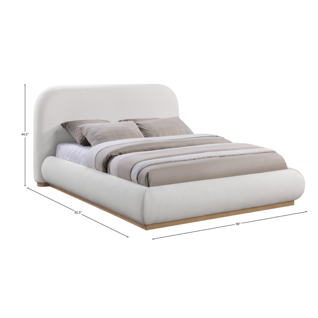 Vaughn Linen Textured Bed - Cream