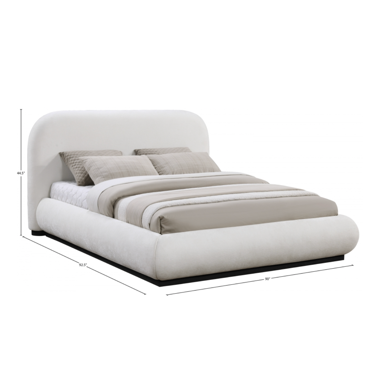 Vaughn Chenille Fabric Bed - Cream