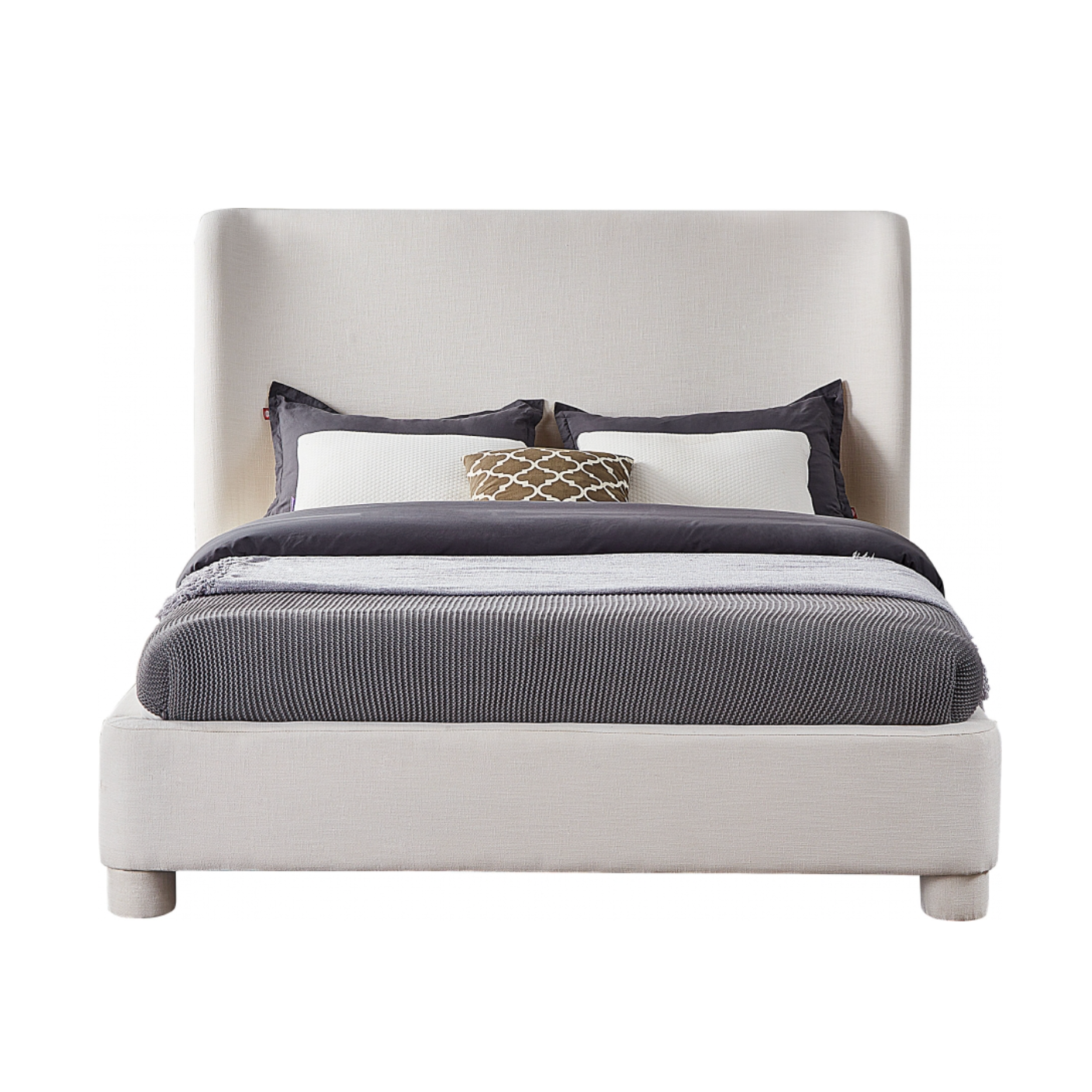 Penny Linen Textured Fabric Bed - Cream