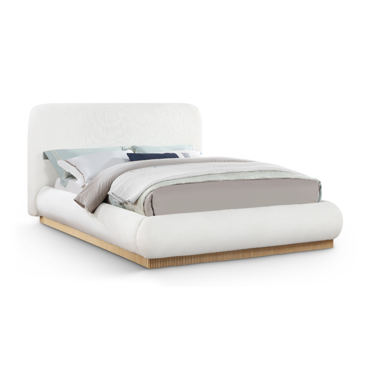 Rigby Linen Textured Fabric Bed - Cream