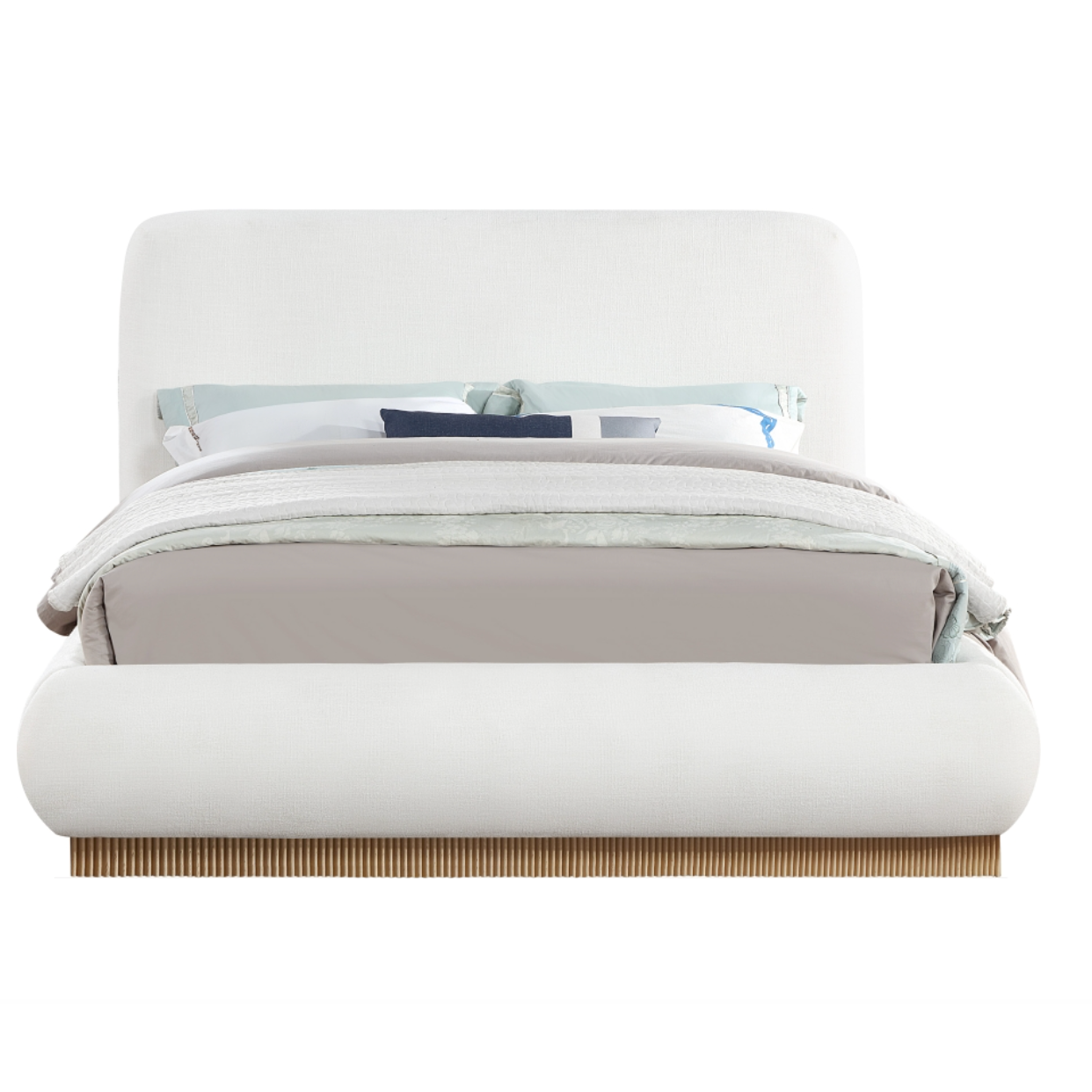 Rigby Linen Textured Fabric Bed - Cream