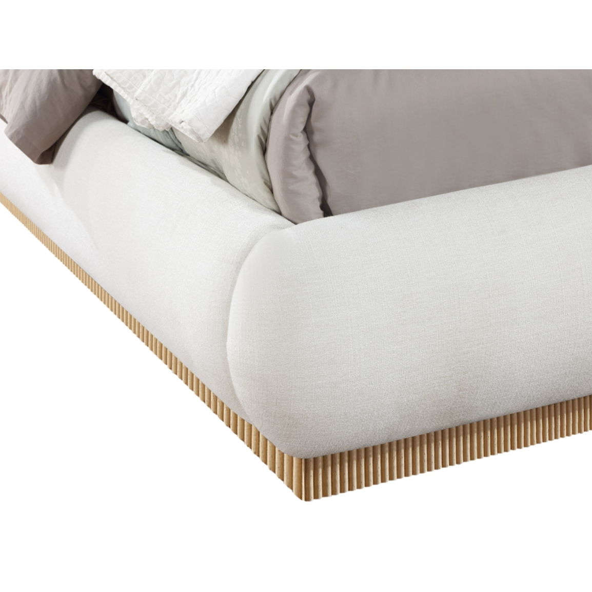 Rigby Linen Textured Fabric Bed - Cream