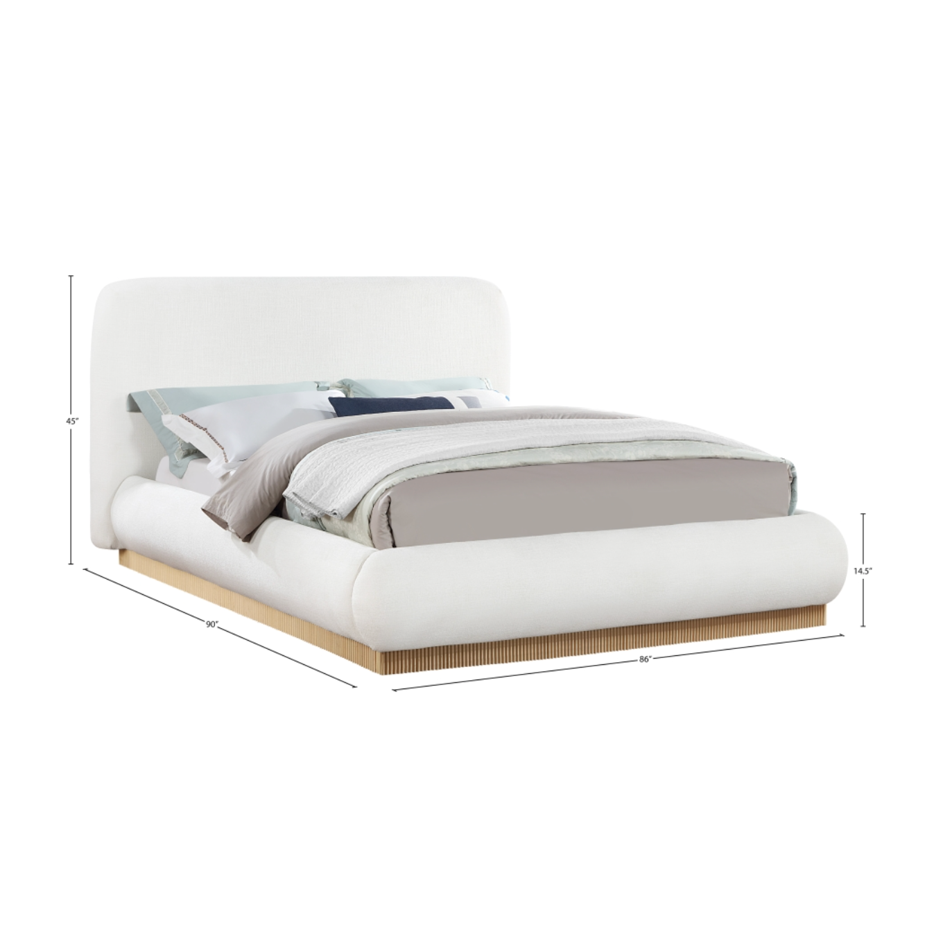 Rigby Linen Textured Fabric Bed - Cream