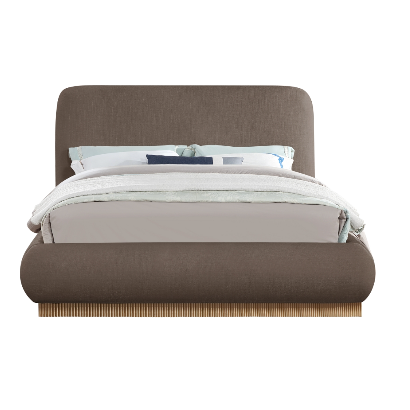 Rigby Linen Textured Fabric Bed - Brown