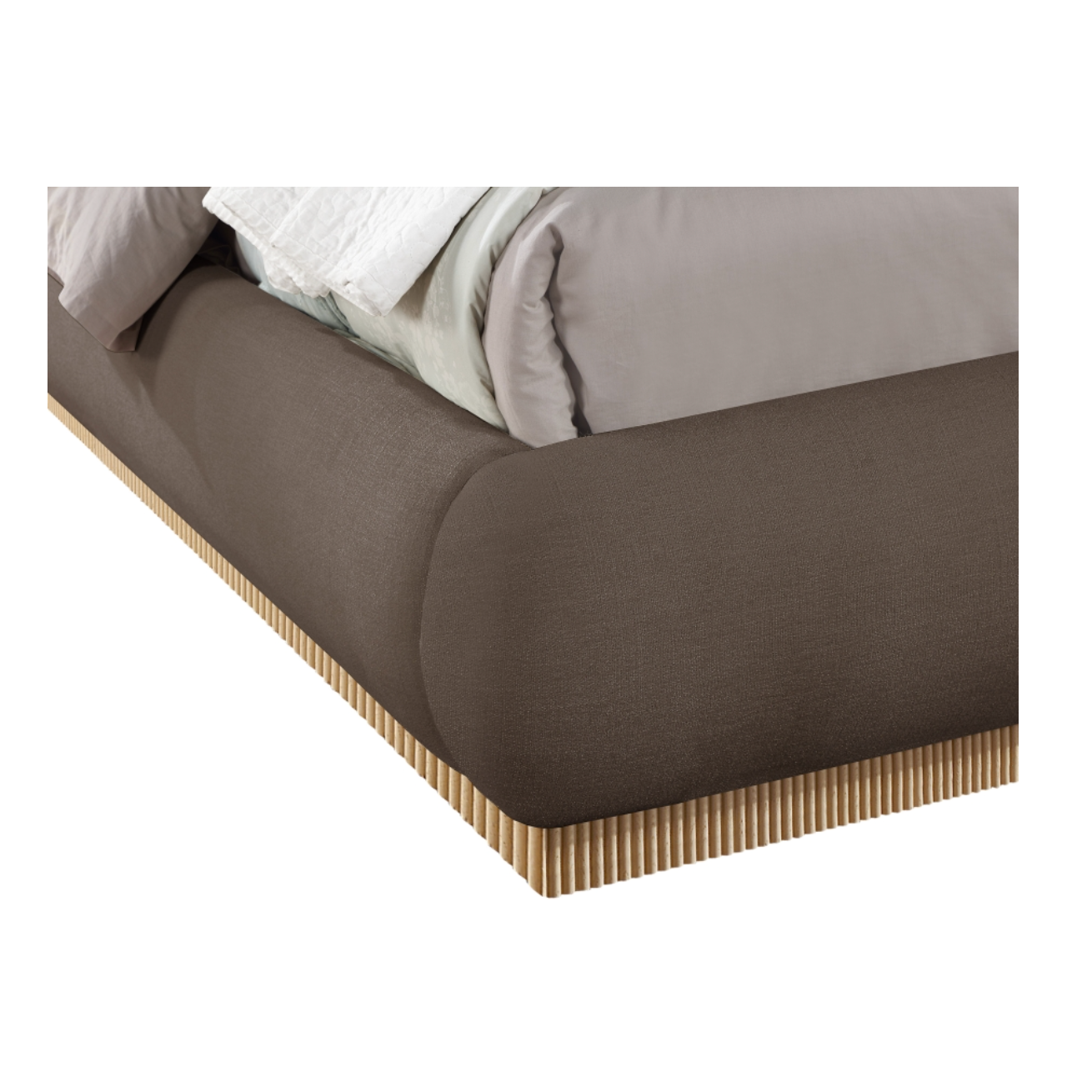 Rigby Linen Textured Fabric Bed - Brown