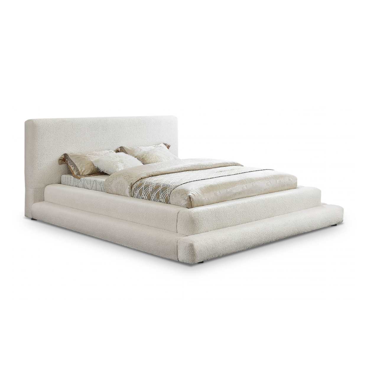 Dane Teddy Fabric Bed - Cream