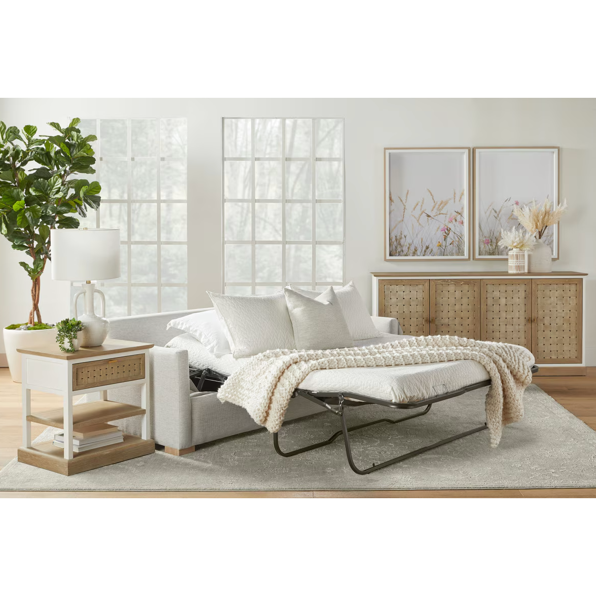 Clara 86" Slim Arm Queen Sleeper Sofa