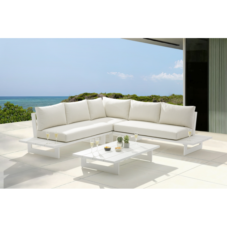 Maldives Water Resistant Fabric Outdoor Modular Sectional - Cream