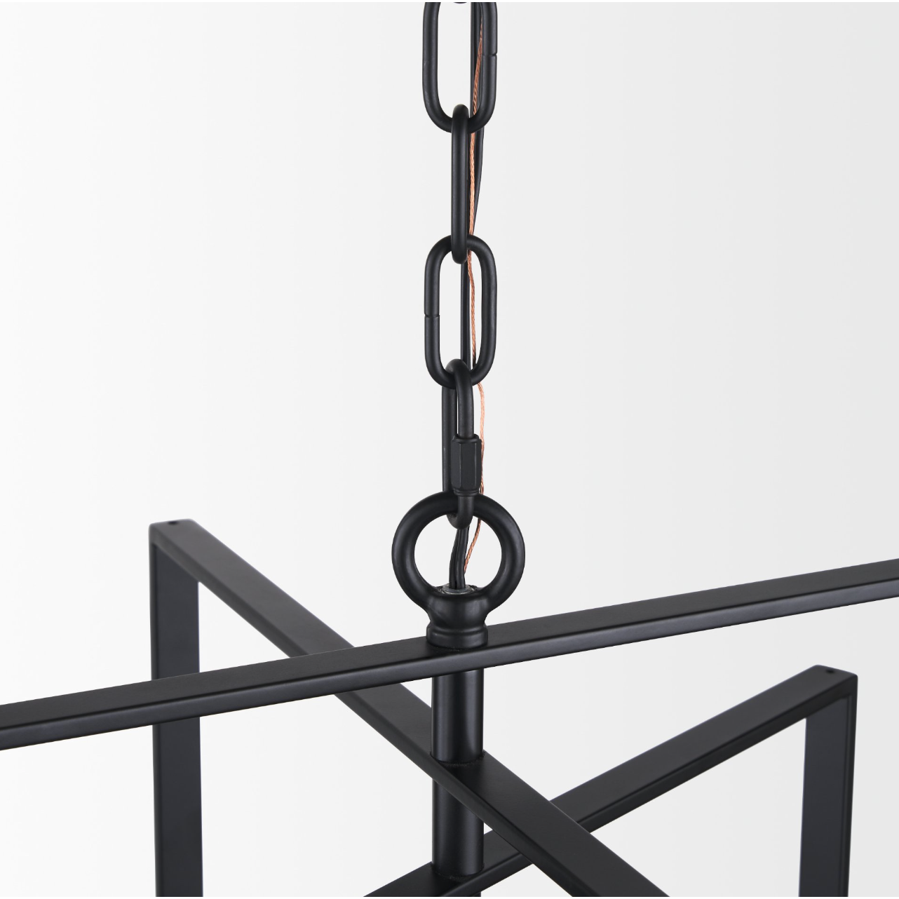 Colleen Matte Black Metal 4-Light Chandelier