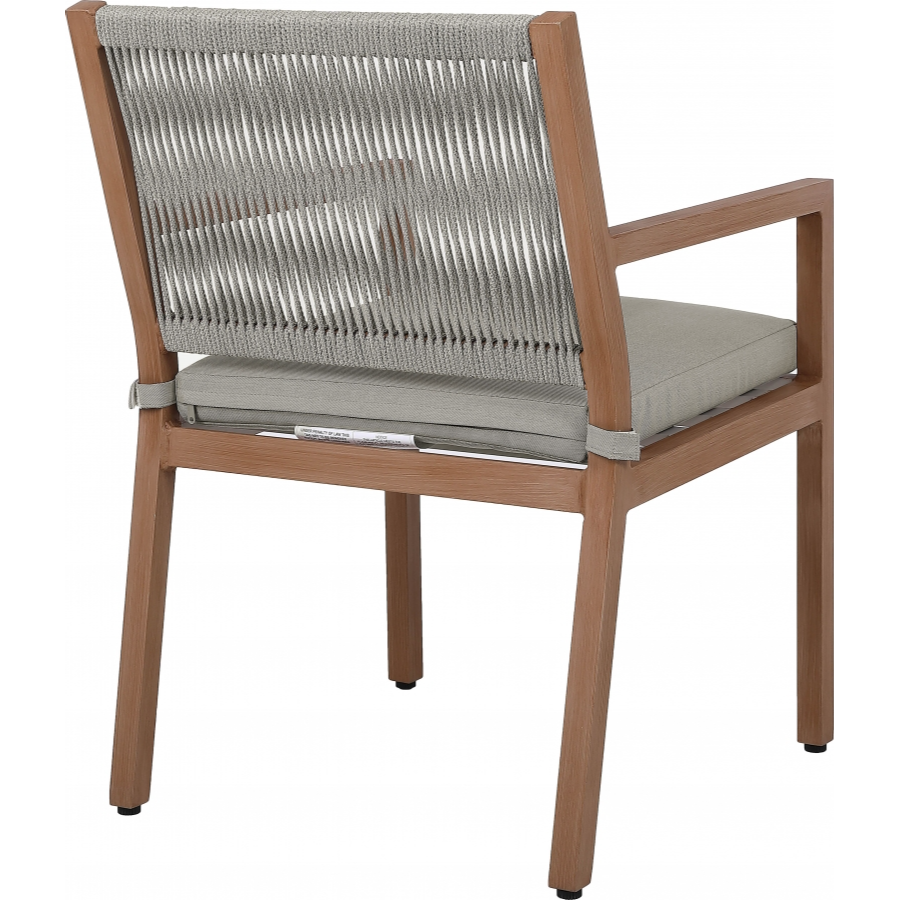 Maui Water Resistant Fabric Outdoor Patio Dining Arm Chair - Grey