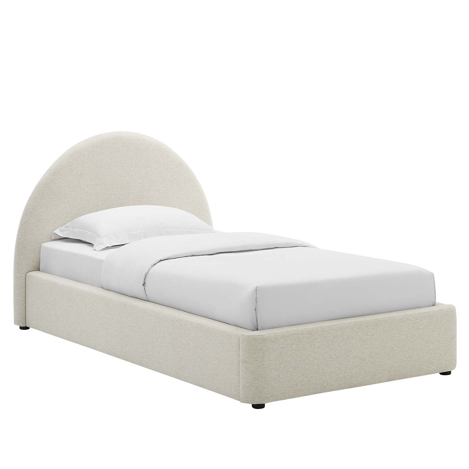 Cleo Arched Platform Bed - Heathered Weave Ivory