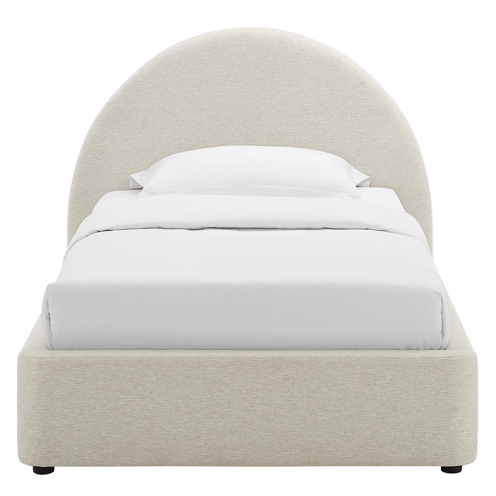 Cleo Arched Platform Bed - Heathered Weave Ivory