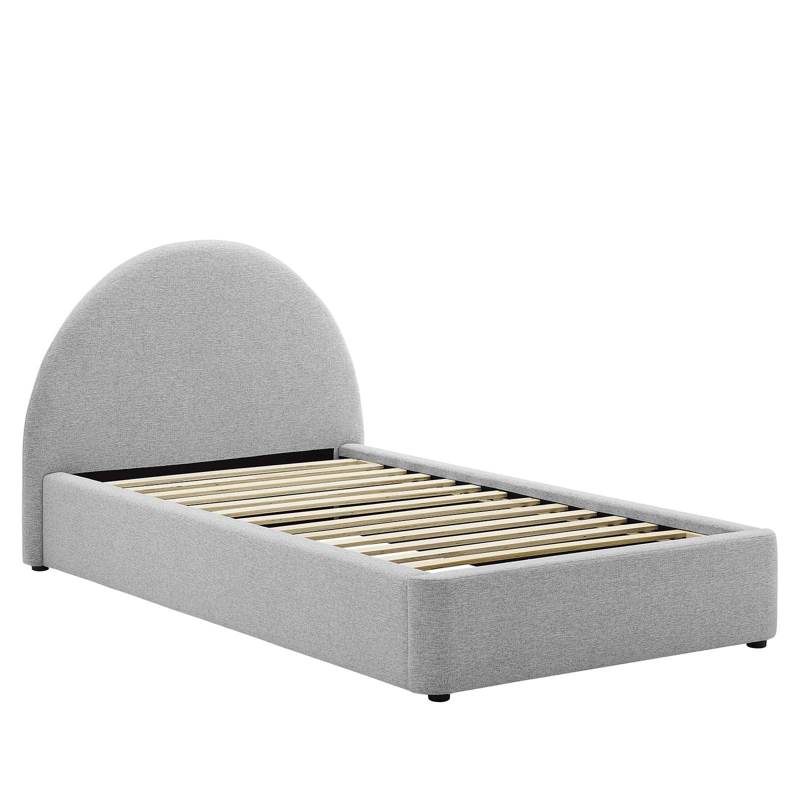 Cleo Arched Platform Bed - Heathered Weave Light Gray