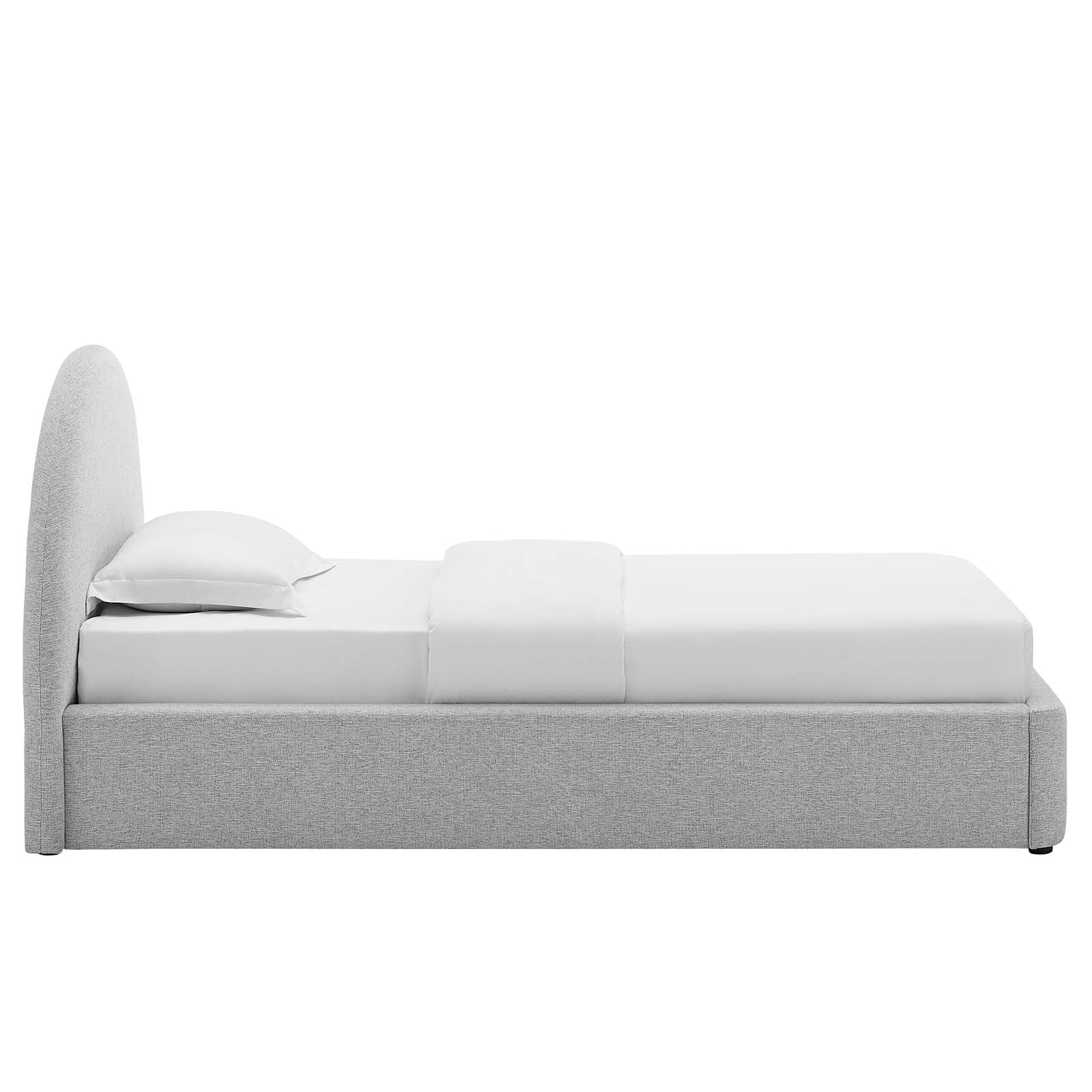 Cleo Arched Platform Bed - Heathered Weave Light Gray