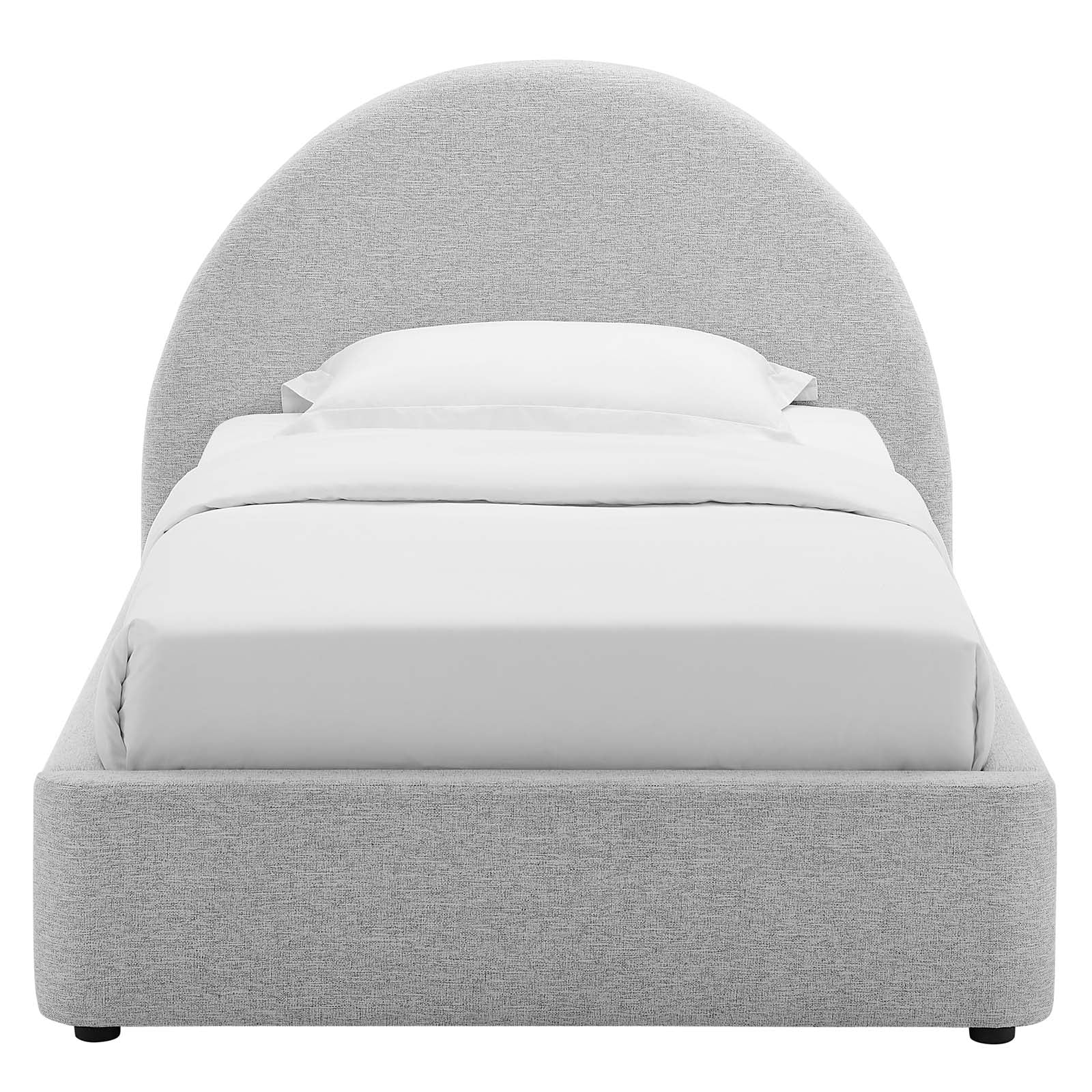 Cleo Arched Platform Bed - Heathered Weave Light Gray