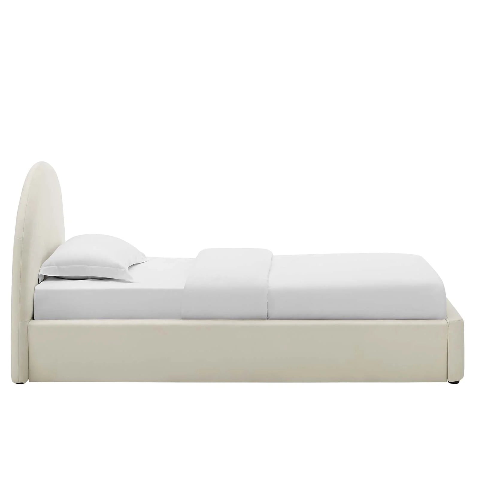 Cleo Arched Platform Bed - Alabaster Velvet