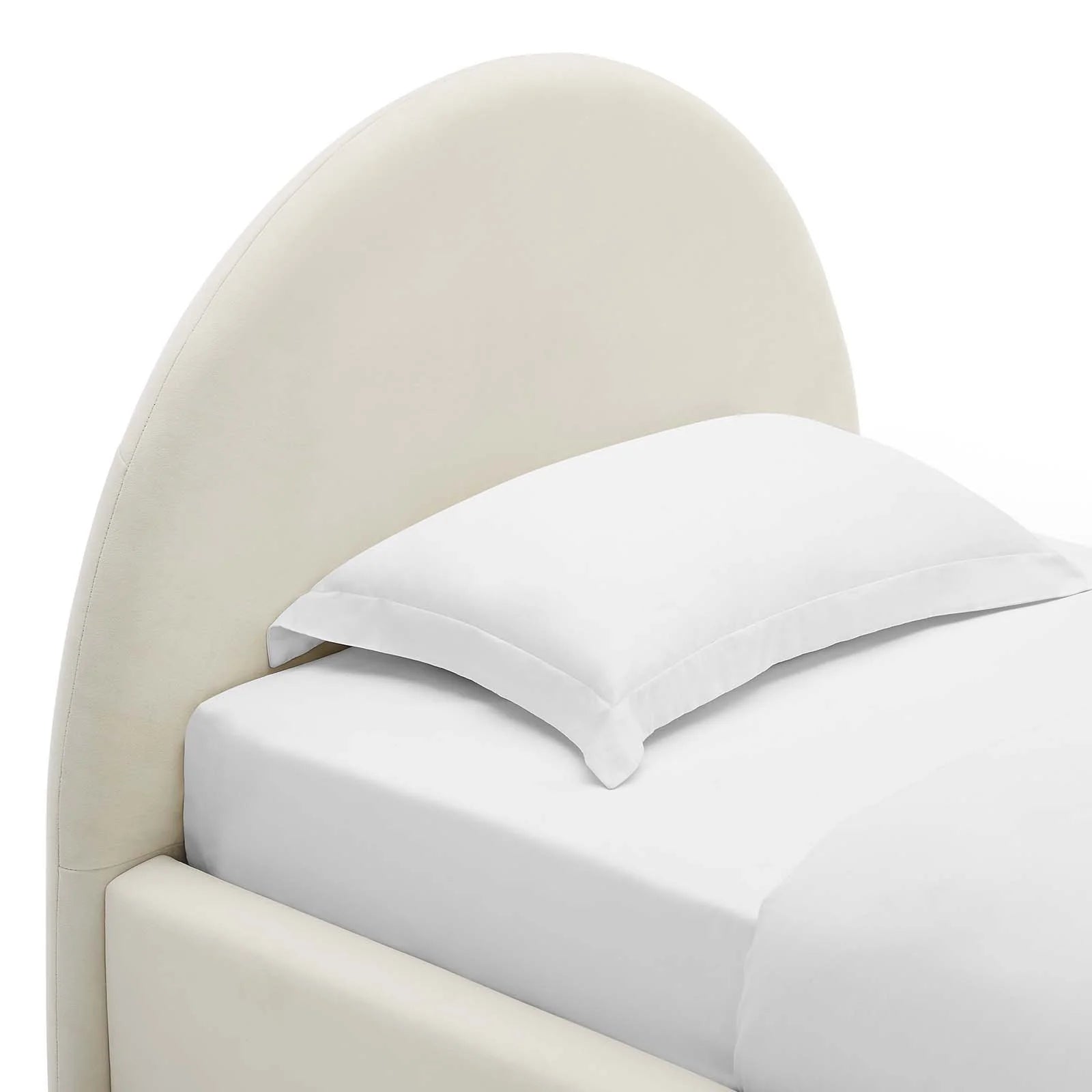 Cleo Arched Platform Bed - Alabaster Velvet