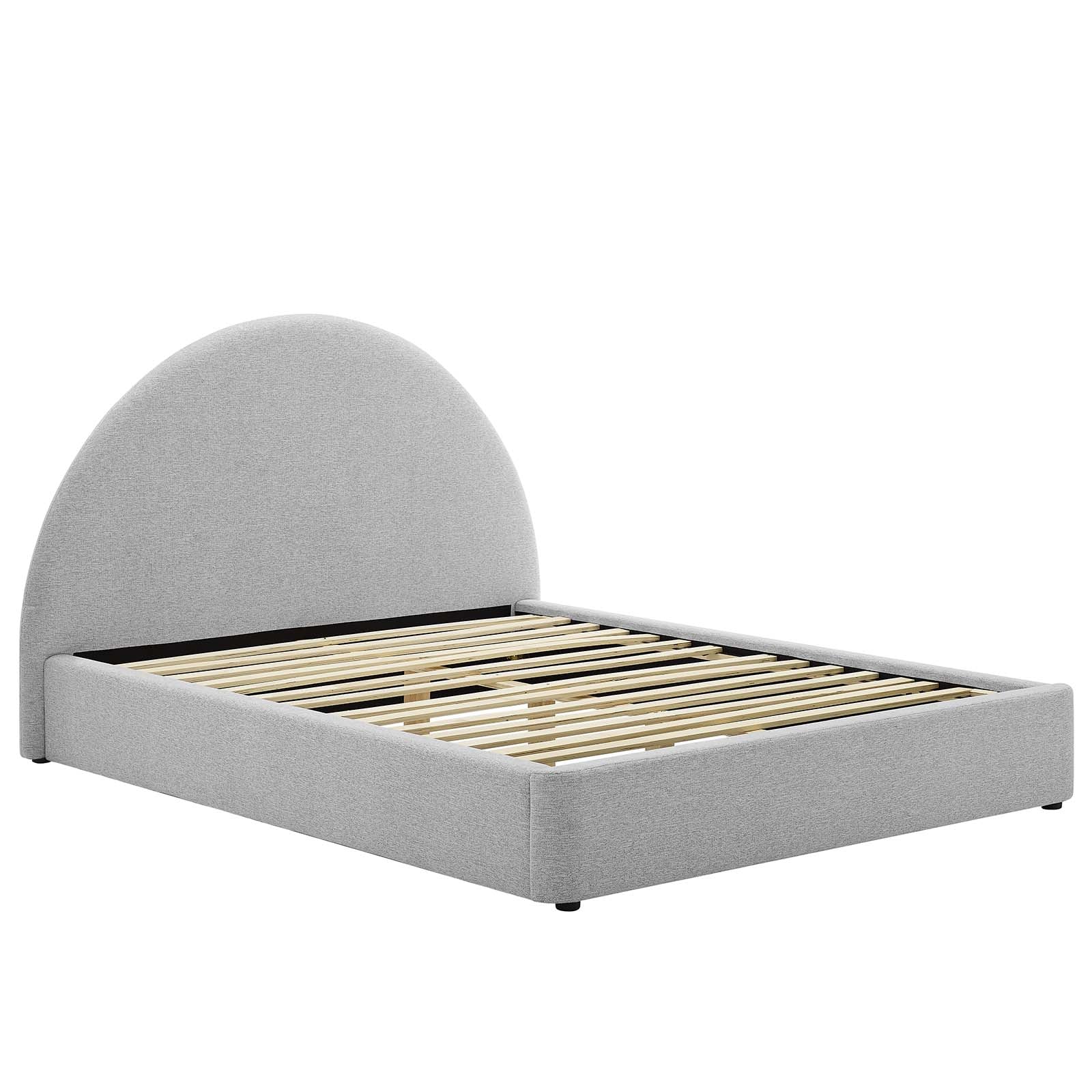 Cleo Arched Platform Bed - Heathered Weave Light Gray