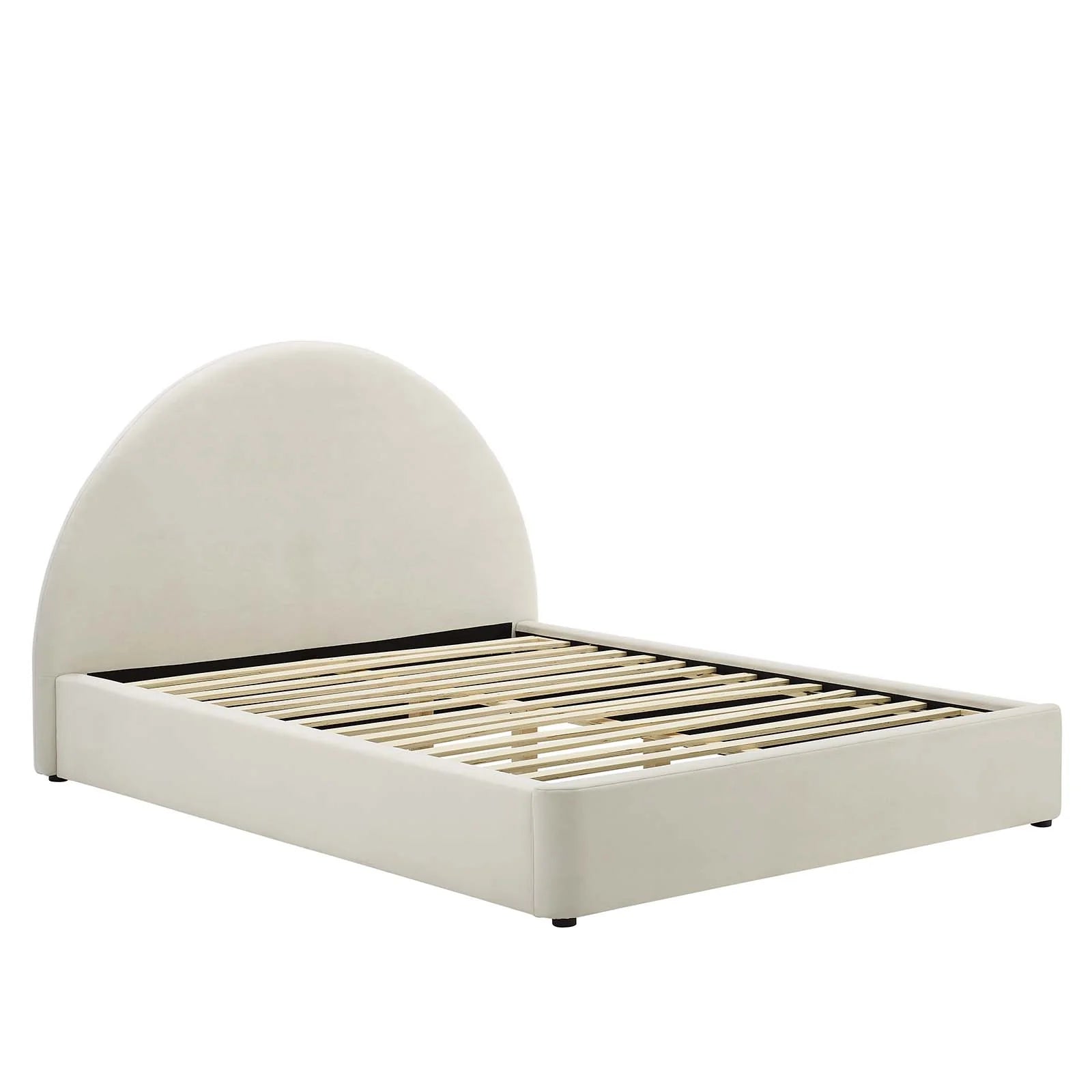 Cleo Arched Platform Bed - Alabaster Velvet