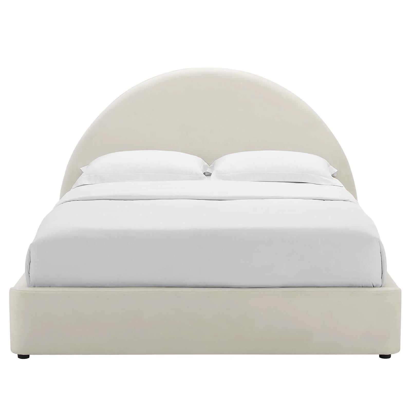 Cleo Arched Platform Bed - Alabaster Velvet