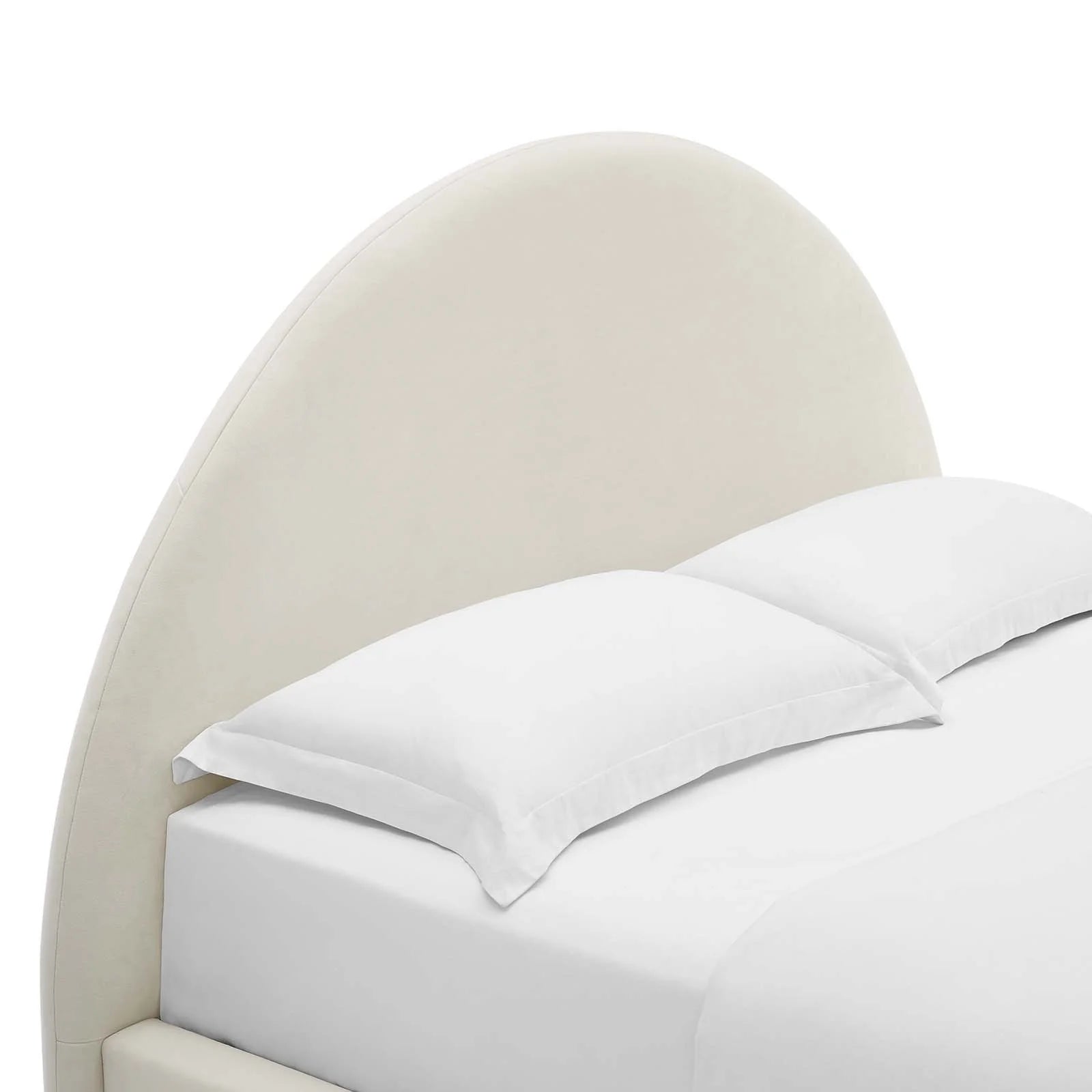 Cleo Arched Platform Bed - Alabaster Velvet