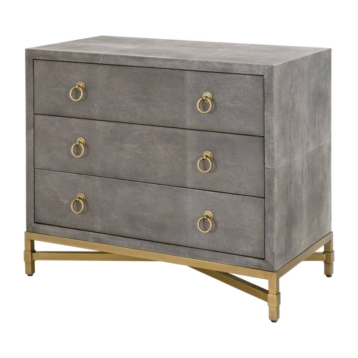 Strand Shagreen 3-Drawer Nightstand - Gray